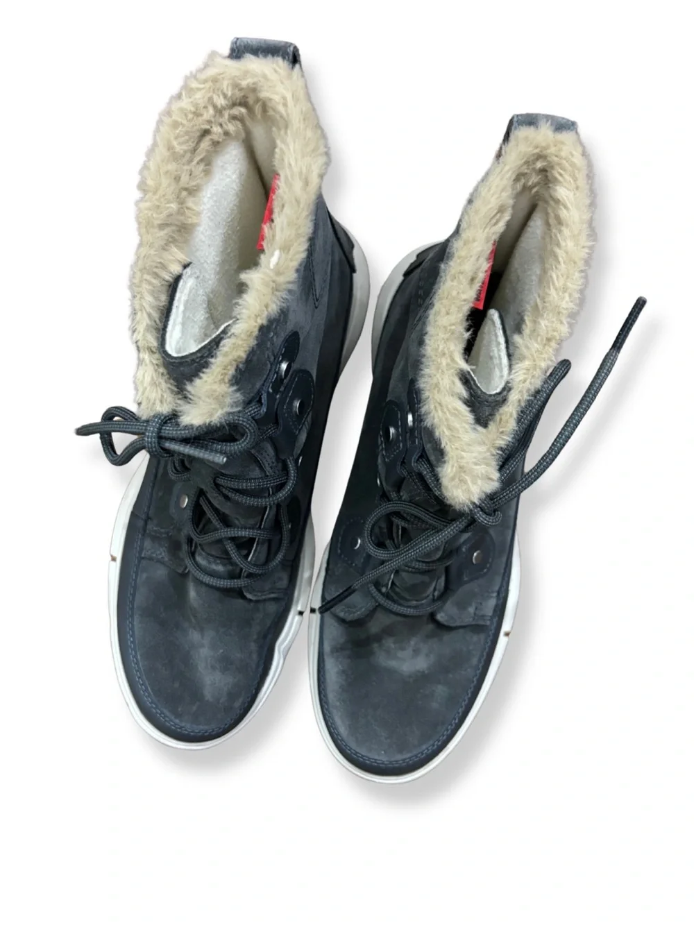 Sorel Explorer Joan Faux Fur Waterproof Boots Women’s Size 8 Charcoal Gray